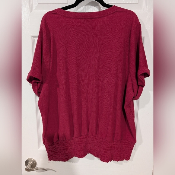 Lane Bryant Anemone Short-Sleeve Smocked-Hem Tee in Size 22/24 (3X) - Picture 7 of 9